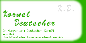 kornel deutscher business card